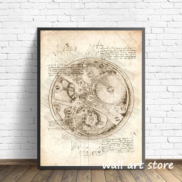 Póster de boceto de reloj Vint - Interior Design Sketch reseña y precio