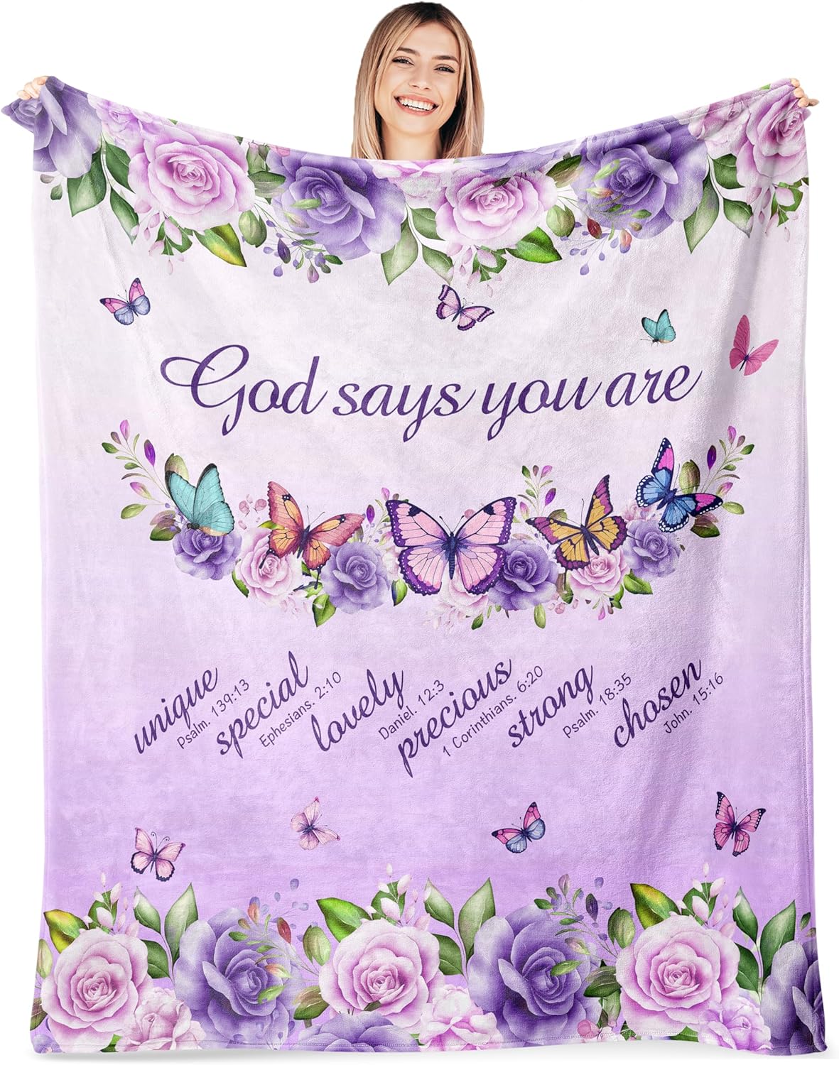 Manta polar con frase de fe y  - Interior Design Quotes reseña y precio